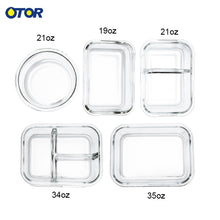 Load image into Gallery viewer, Glass container Lunch Box with 3 Compartments