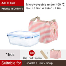 Load image into Gallery viewer, Glass container Lunch Box with 3 Compartments