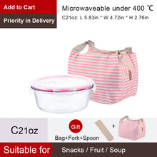 Load image into Gallery viewer, Glass container Lunch Box with 3 Compartments