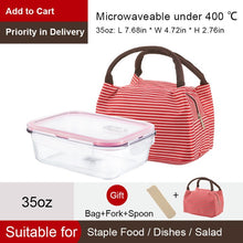 Load image into Gallery viewer, Glass container Lunch Box with 3 Compartments