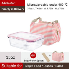 Load image into Gallery viewer, Glass container Lunch Box with 3 Compartments