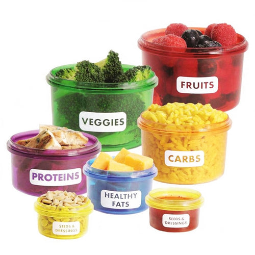 QuickDone 7Pcs/set Portion Control Food Box Prep Workout Meal Eating Plan Plastic Food Storage