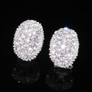 Classic Romantic Jewelry Silver Color AAA Cubic Zirconia Stone Stud Earrings