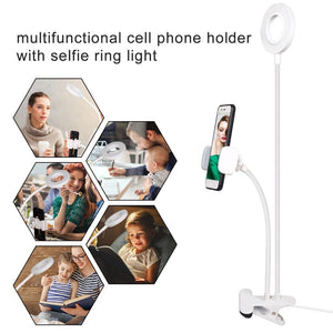 Photo Studio Selfie LED Ring Light with Cell Phone Mobile Holder