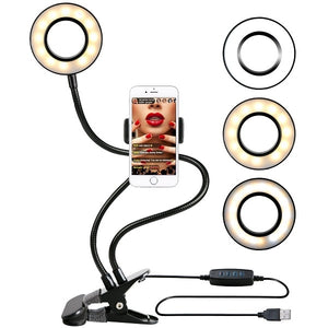 Photo Studio Selfie LED Ring Light with Cell Phone Mobile Holder
