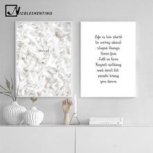 Load image into Gallery viewer, Feather Life Quote Canvas Posters Prints Minimalist Motivational Wall Art Painting Nordic Decoration Pictures Modern Home Decor