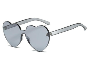 New Fashion cute sexy retro Love Heart  Rimless Sunglasses Women Luxury