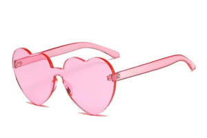 New Fashion cute sexy retro Love Heart  Rimless Sunglasses Women Luxury