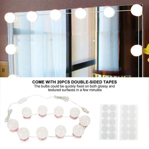 Vanity Mirror LED Light Bulbs Kit USB Charging Port Cosmetic Lighted Make up Mirrors Bulb Adjustable Brightness lights