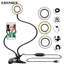 Load image into Gallery viewer, Photo Studio Selfie LED Ring Light with Cell Phone Mobile Holder