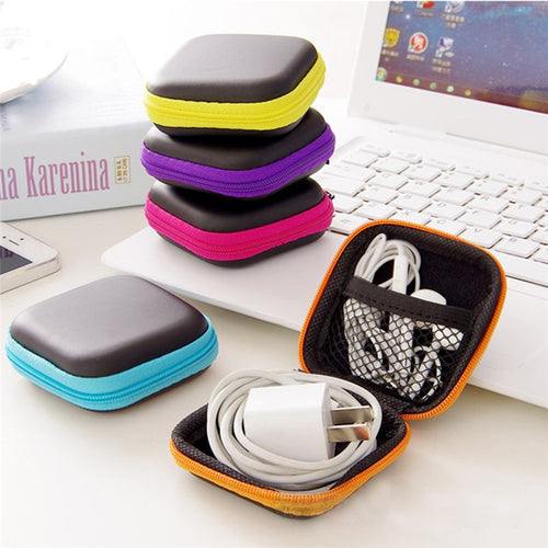 Earphone Wire Organizer Box Data Line Cables Storage Box Case Container Coin Headphone Protective Box Case Container