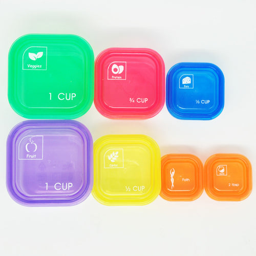 7 Pieces/set Portion Control Container Kit BPA Free Lids