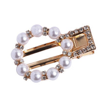 Load image into Gallery viewer, Pearl Hair Clip Rhinestone Snap Hairpins for Women