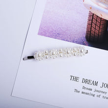 Load image into Gallery viewer, Pearl Hair Clip Rhinestone Snap Hairpins for Women