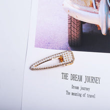 Load image into Gallery viewer, Pearl Hair Clip Rhinestone Snap Hairpins for Women