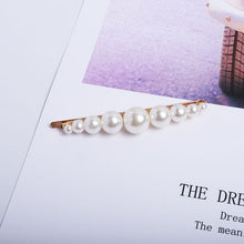 Load image into Gallery viewer, Pearl Hair Clip Rhinestone Snap Hairpins for Women