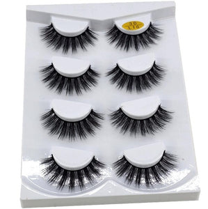 4 pairs Natural False Lash Extension mink eyelashes for beauty