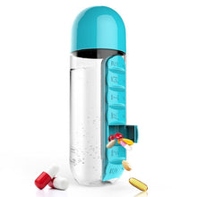 Load image into Gallery viewer, 600ml Sports Plastic Water Bottle Combine Daily Pill Boxes Organizer