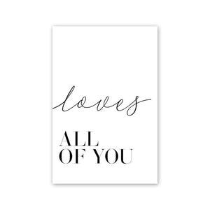 Scandinavian Style Black And White Motivational Love Quote Poster
