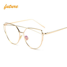 Load image into Gallery viewer, Cat Eye Vintage Brand Designer Rose Gold Mirror Sunglasses
