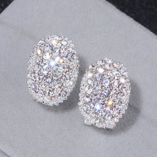 Load image into Gallery viewer, Classic Romantic Jewelry Silver Color AAA Cubic Zirconia Stone Stud Earrings