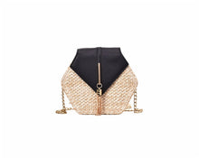 Load image into Gallery viewer, Bohemian Hexagon Strawxleather Handbag